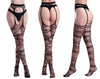 Crisscross open crotch fishnet stockings