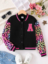 Trendy multicolour leopard print long sleeve jacket for girls