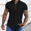 Elastic short sleeve lapel shirt