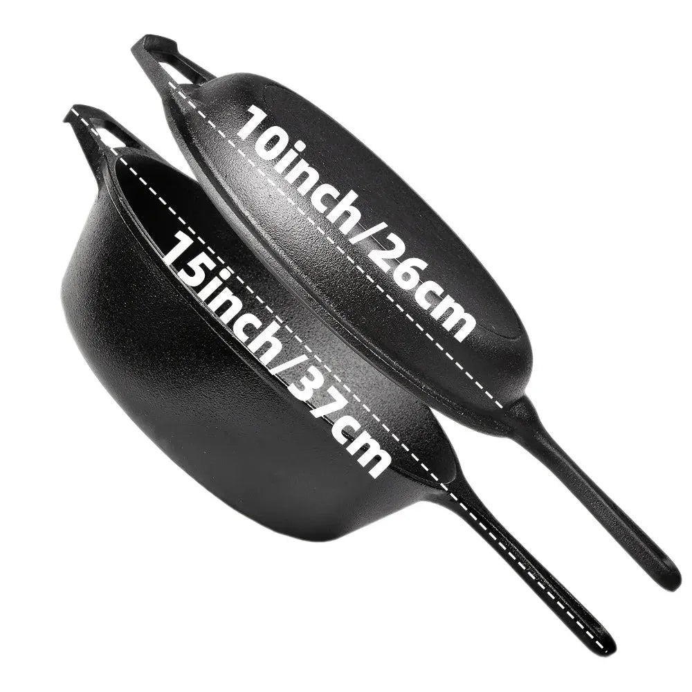 Cast Iron Skillet Set 3 Piece with Pre Seasoned Heavy Build