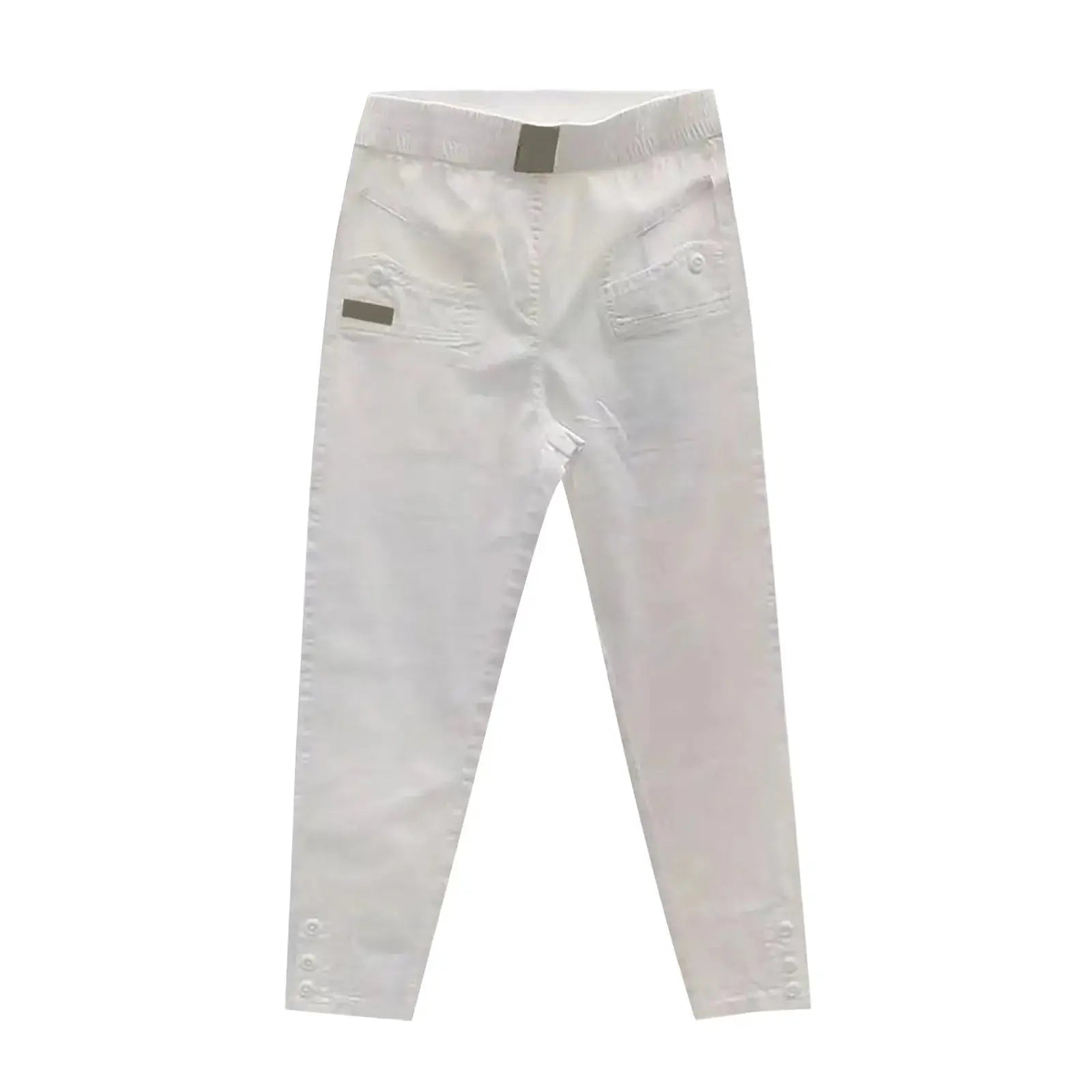 Women’s high-waisted denim cargo pants, stretchy cotton fabric, loose streetwear style, plus sizes available