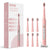 Pink sonic electric toothbrush set with packaging.