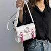 White Hello Kitty square bag with pink buckles