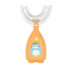 Orange penguin silicone toothbrush for babies