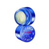 Lip balm in blue container, melanin lightener