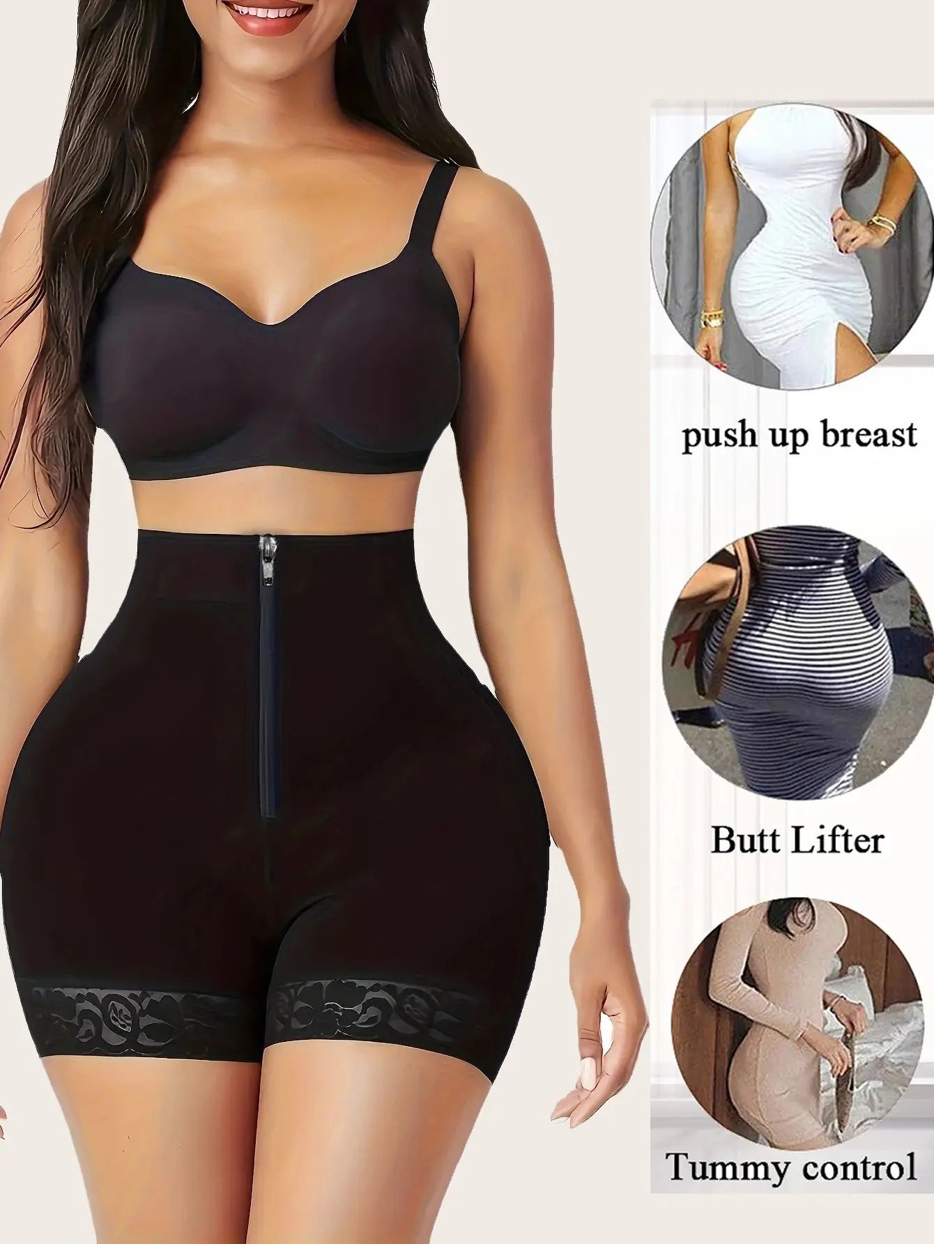 Women's Sculpting Lace Trim Panties Breathable & Comfy Butt-Lifting Underwear