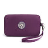 Purple solid color women's wallet with wrist strap