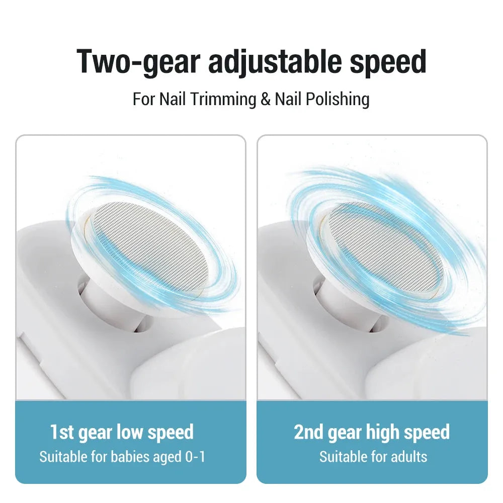 2 in 1 Electric Nail Clipper with Light and Safe Trimming