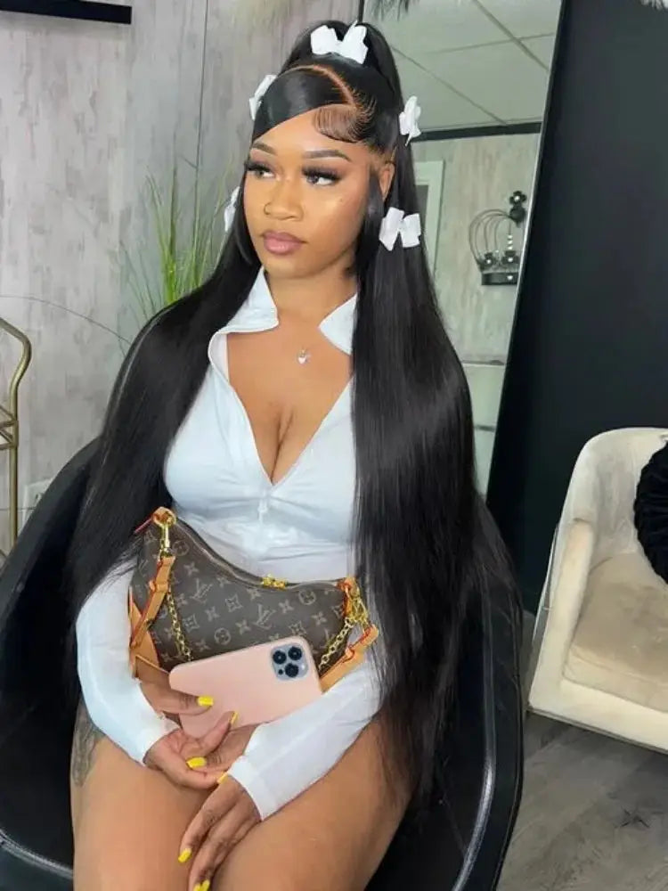 HD Lace Frontal Wig 13x6 – 250 Density, Glueless 5x5 or 13x4 Closure, 30-40” Straight Human Hair