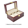 3-slot wooden watch organizer with glass lid