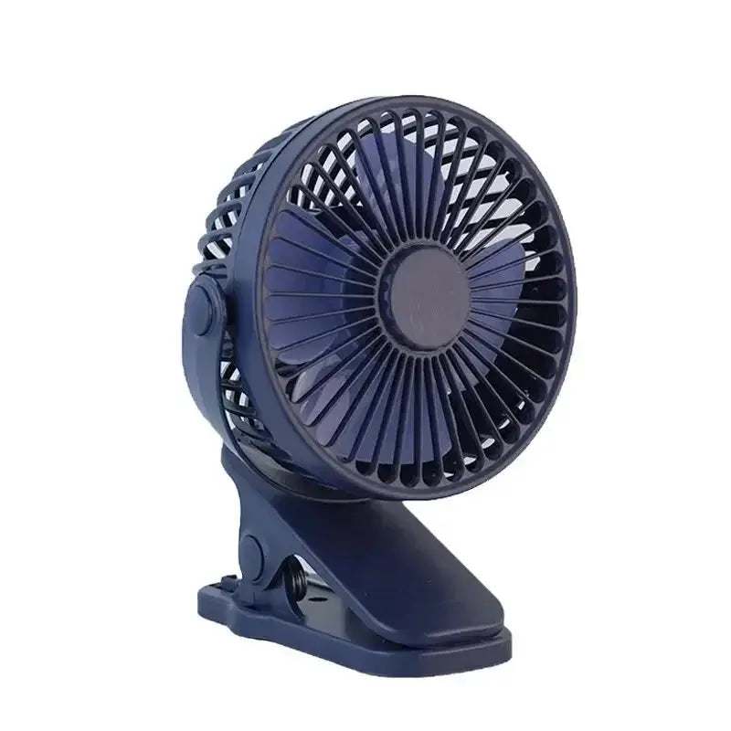 Mini USB rechargeable clip fan, 3-speed silent portable desk fan for home, dorm, office, or stroller use