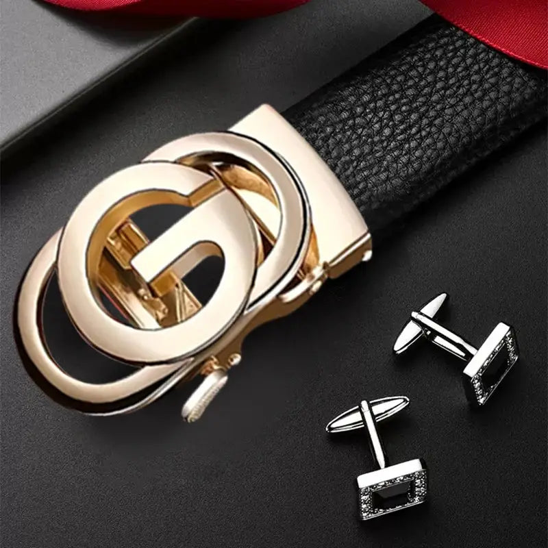 Men's Genuine Leather Belt for Jeans, High-Quality Cowskin Strap with Classic Buckle – Casual & Formal Wear