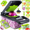 Black multifunctional vegetable cutter with green accents