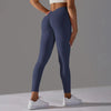 Navy blue push up sports leggings with V-waist