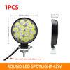 Round LED spotlight 42W with dimensions and wire length