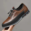 Brown men's office work shoe with lace-up design