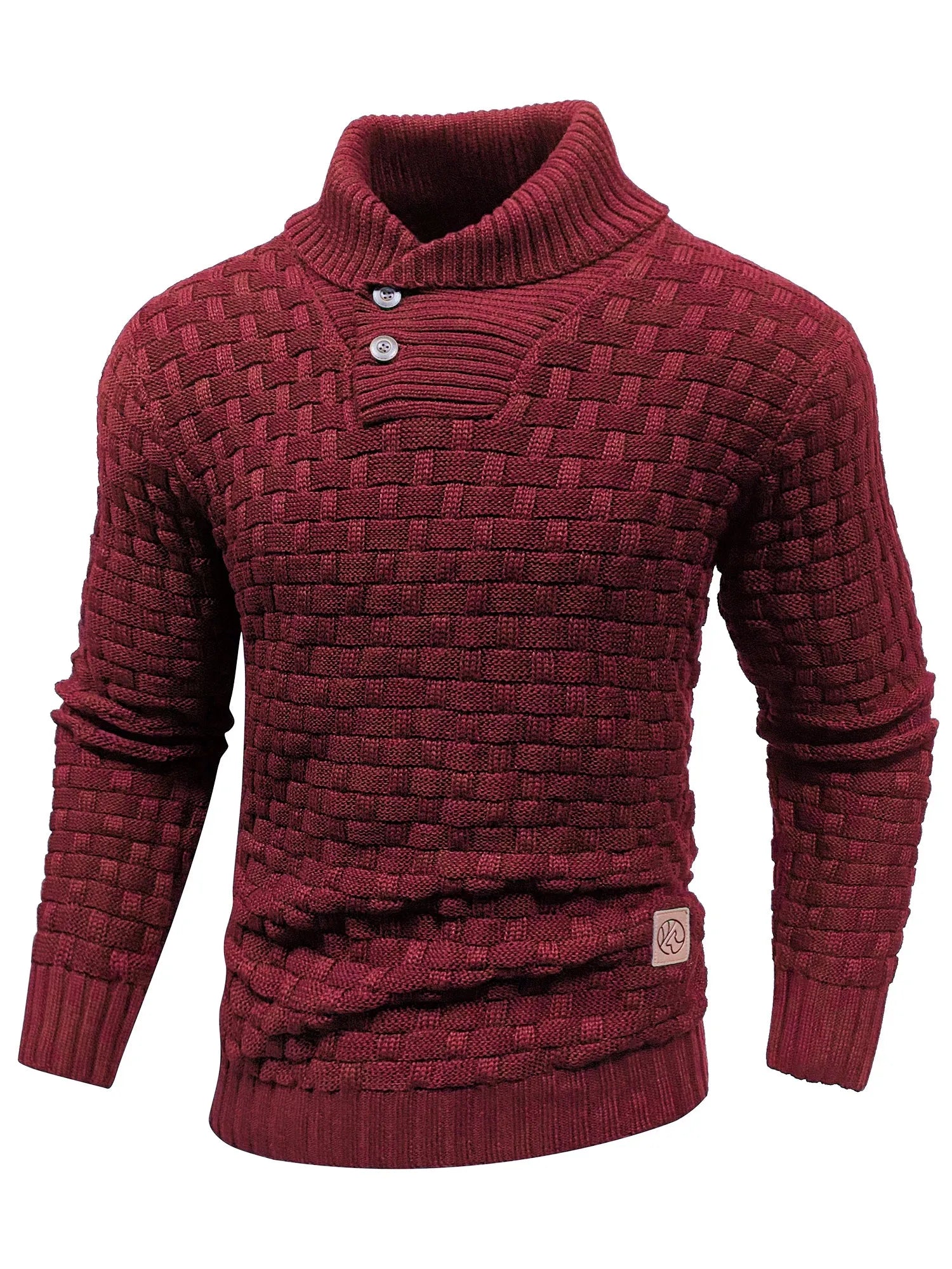 Men’s Knitted Sweater With Crew Neck And Ribbed Edges
