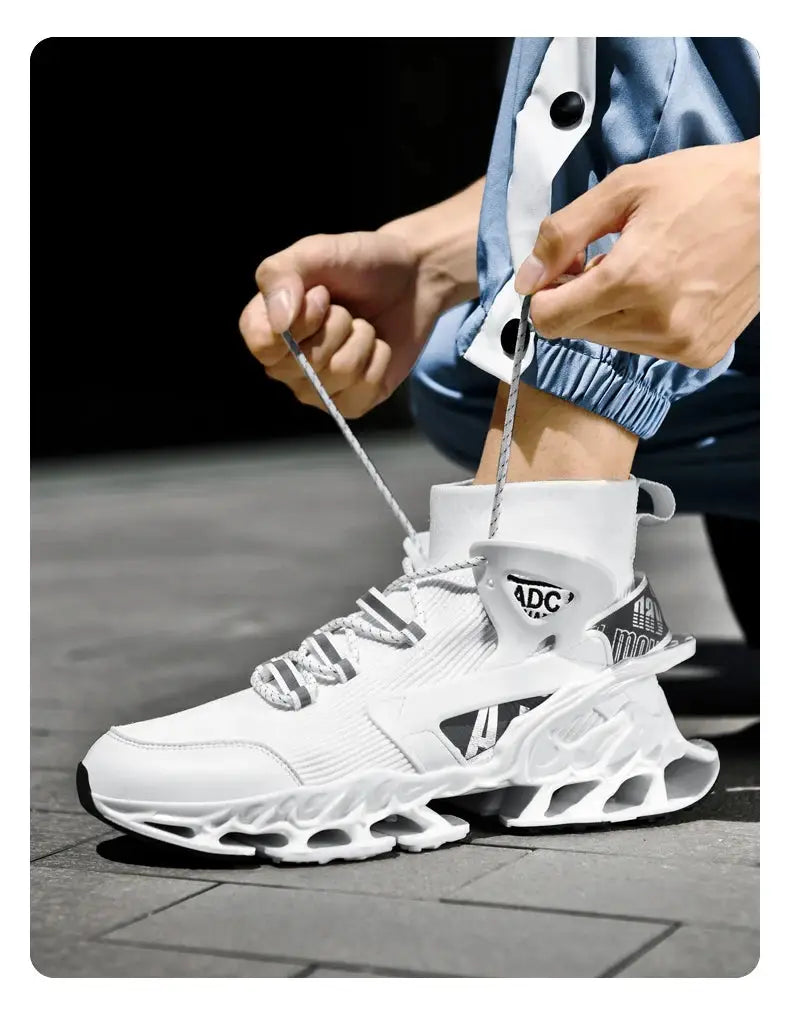 Men’s breathable running sneakers with blade sole, lightweight multi-sport tennis and walking shoes
