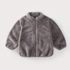 Gray winter coat for children with zipper