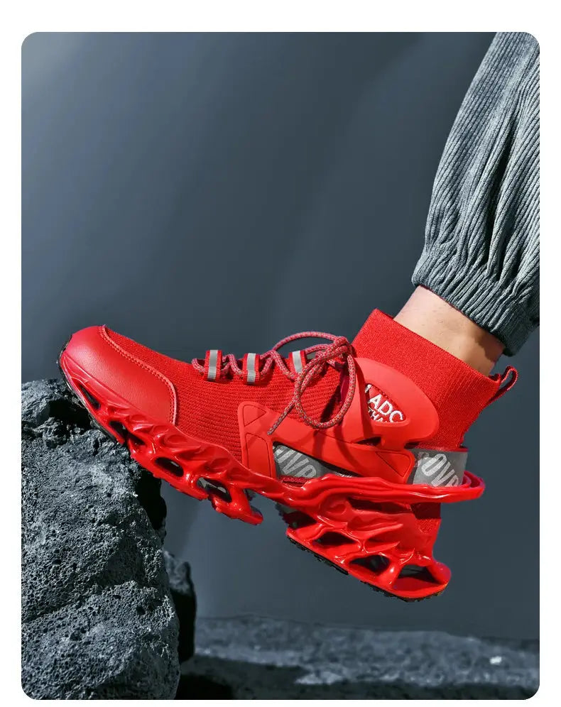 Men’s breathable running sneakers with blade sole, lightweight multi-sport tennis and walking shoes