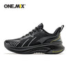 Black ONEMIX sports shoes with sleek design and cushioned sole