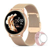 Rose gold smart watch with fitness tracker and call functions