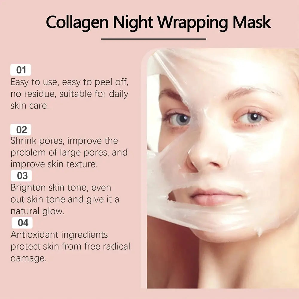 Collagen Peel-Off Mask 75g – With Brush, Pore Minimizer, Blackhead Remover & Moisturizing Facial Treatment