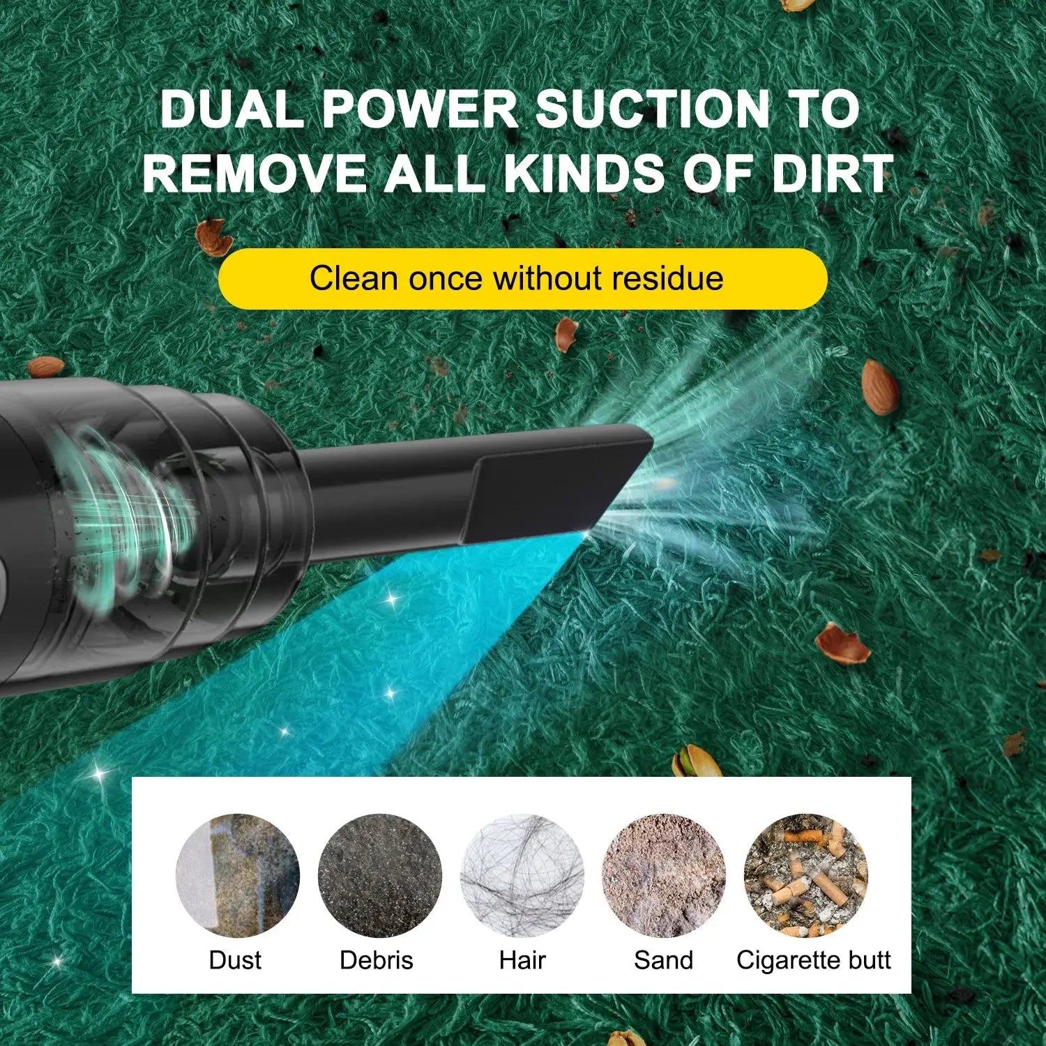 Portable Handheld Vacuum Cleaner – Powerful ABS Design with Long Battery for Car & Home Cleaning