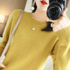 Yellow women's round neck sweater