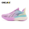 Pastel pink ONEMIX sports shoes with cushioned sole