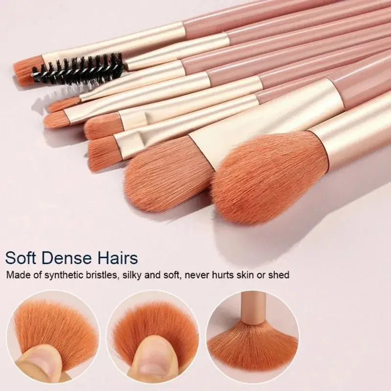 8PCS Makeup Brush Set – Soft Fluffy Eyeshadow, Foundation & Concealer Blending Brushes – Portable Professional Cosmetic Tools