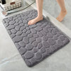 Gray 3D cobblestone embossed non-slip bath mat