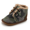 Camouflage winter baby shoe with fur lining