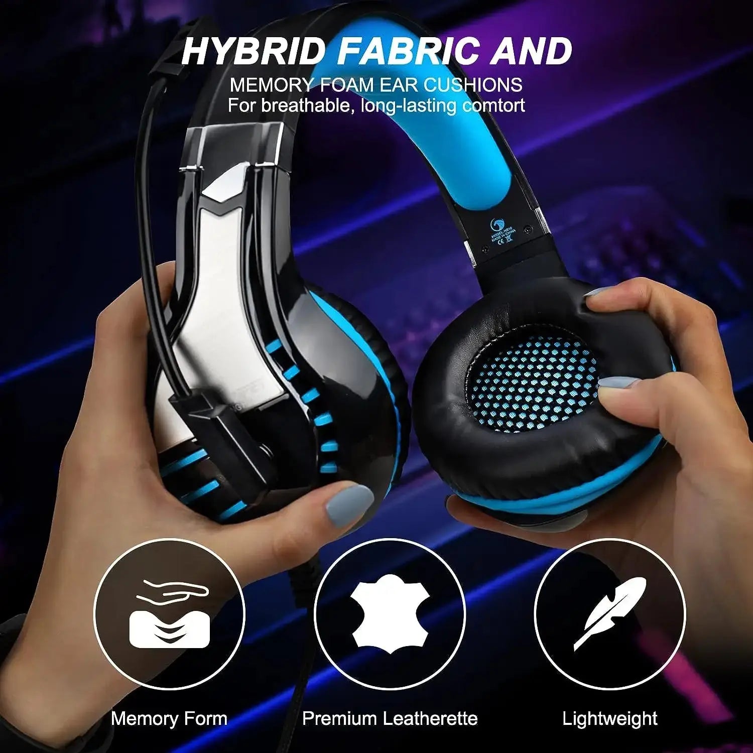 Wired Gaming Headset with Microphone 3.5mm, Stereo Bass Sound & 120° Mic for PC, PS4, PS5, Xbox & Mobile