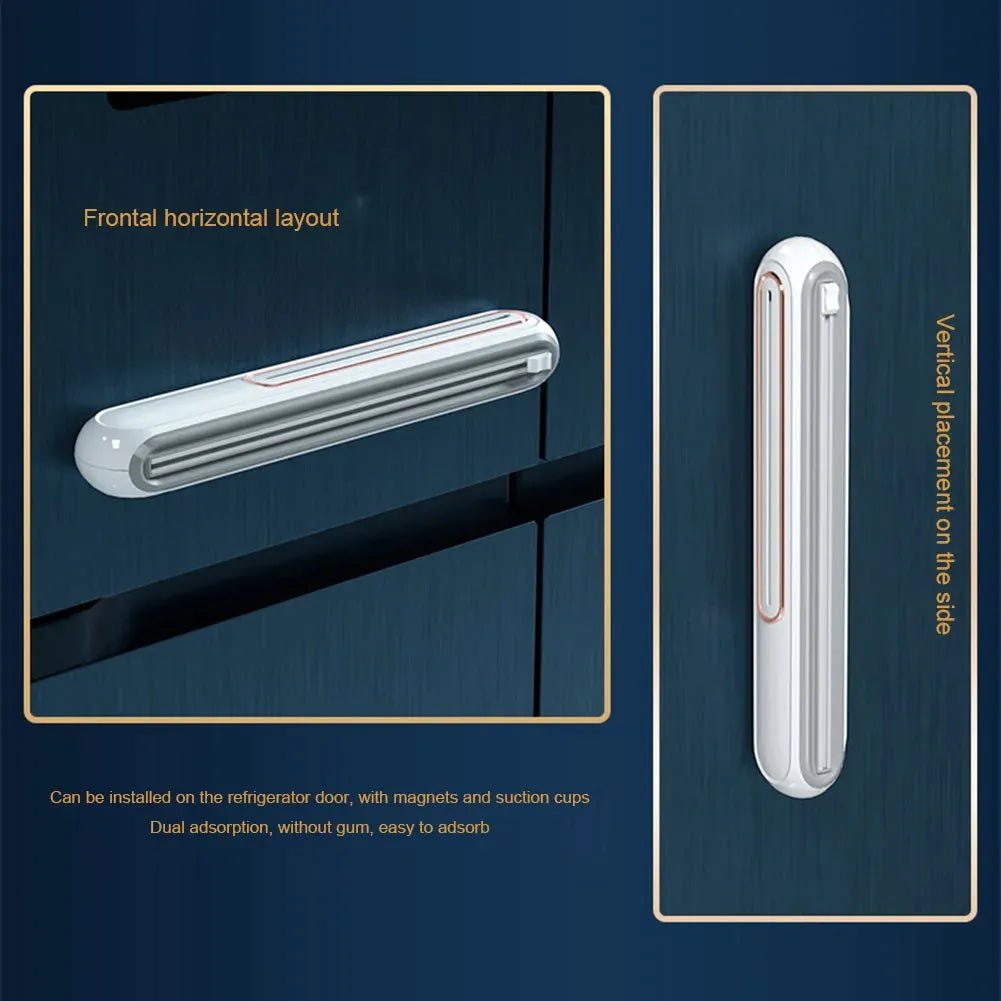 Magnetic Plastic Wrap Dispenser with Slide Cutter