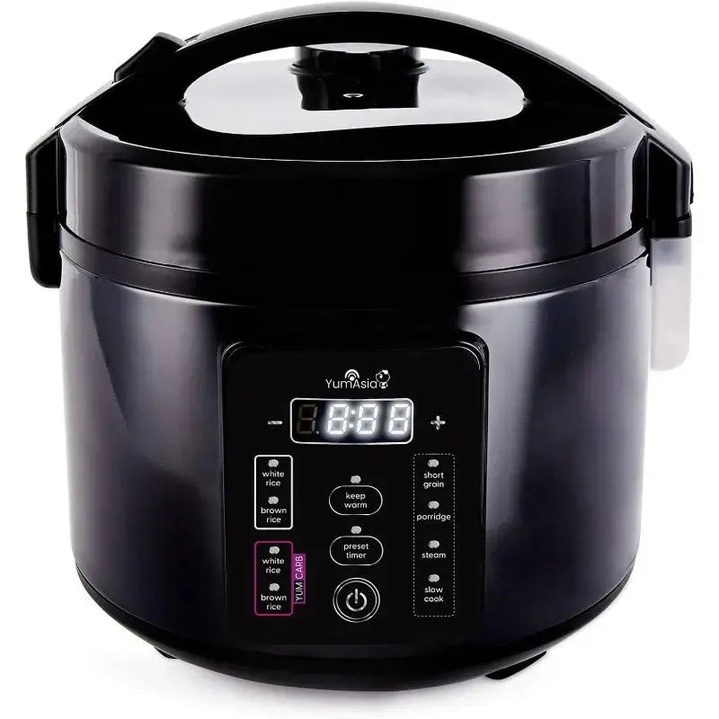 Yum Asia Kumo Rice Cooker – 5.5-Cup Ceramic Bowl with Fuzzy Logic, 110V US Power, Dark Stainless Steel