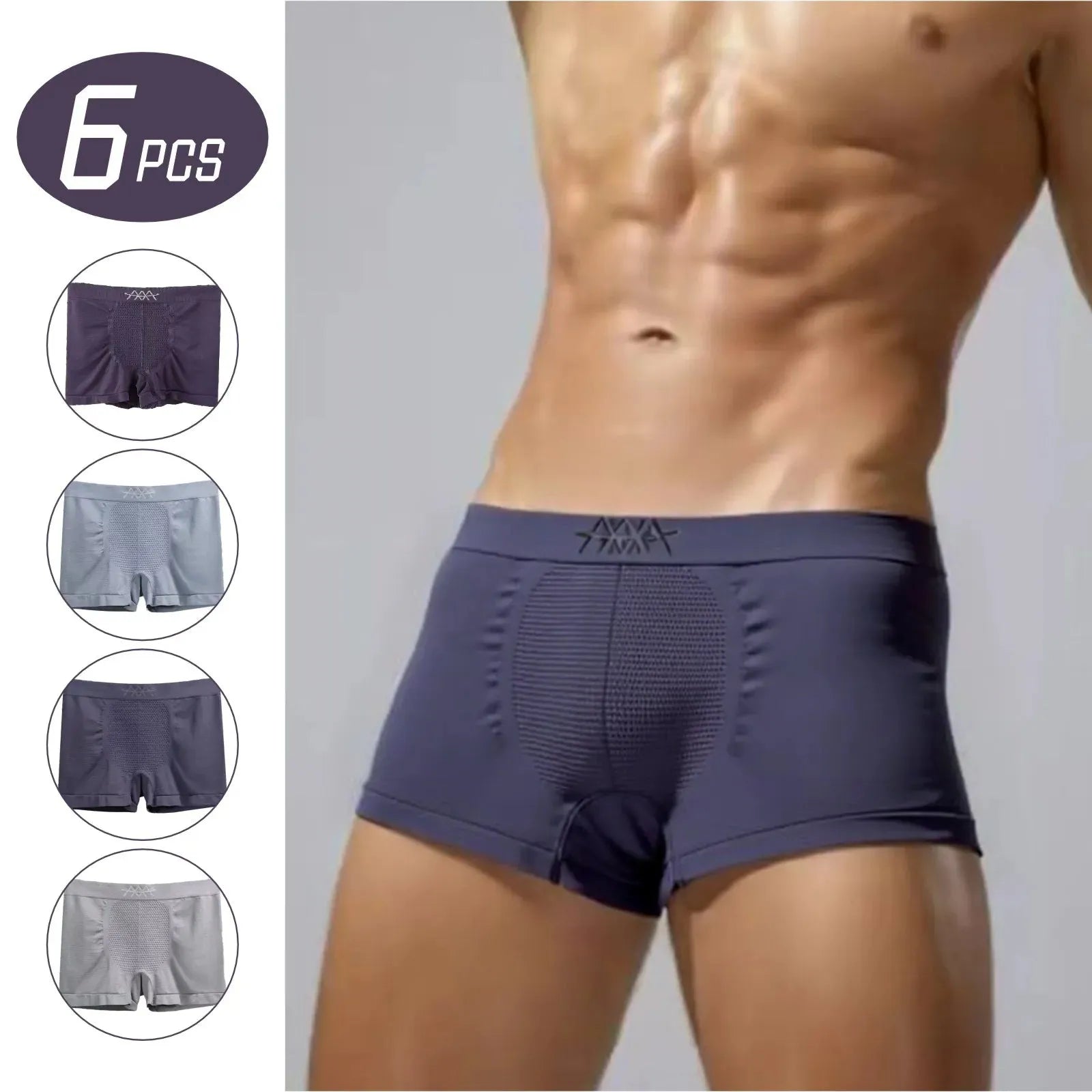 Men’s Boxer Briefs Soft Cotton High Elastic No Roll Design