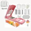 Pink multifunctional vegetable cutter with accessories