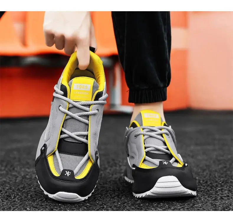 Men’s breathable casual sport shoes with soft sole, elastic shock absorption and non-slip grip for everyday comfort