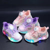 Girls' sneakers with butterfly wings and LED lights