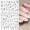 Geometric animal nail art stickers in black and white