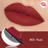 Rust matte lipstick with lip-shaped container