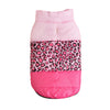 Pink leopard print winter coat for pets