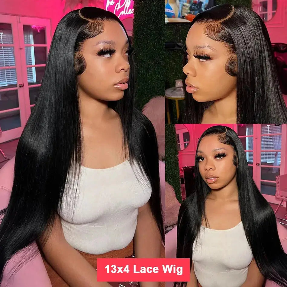 HD Lace Frontal Wig 13x6 – 250 Density, Glueless 5x5 or 13x4 Closure, 30-40” Straight Human Hair