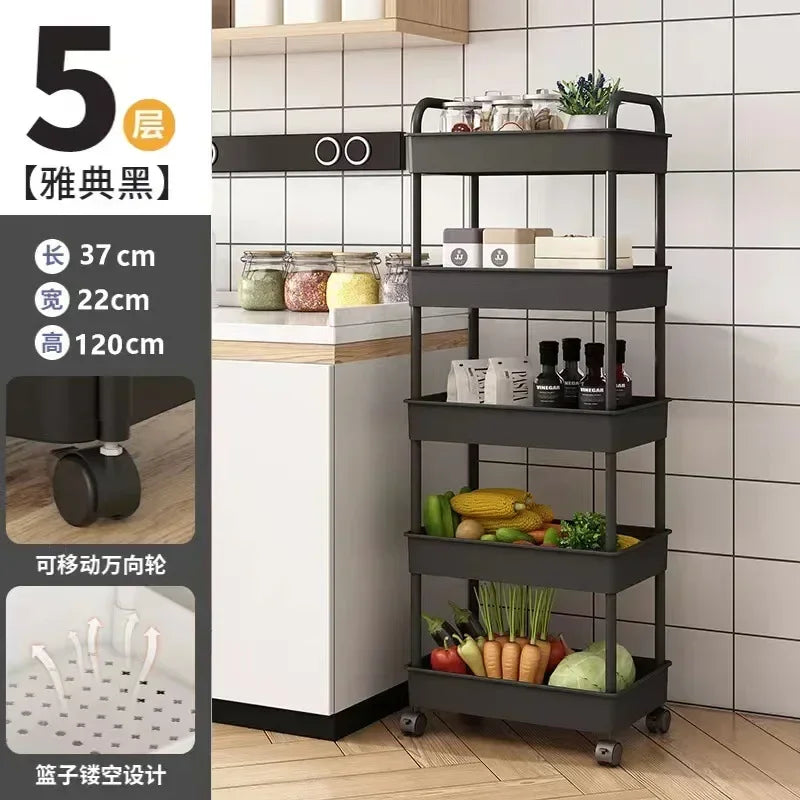 Multi-layer wheeled shelf