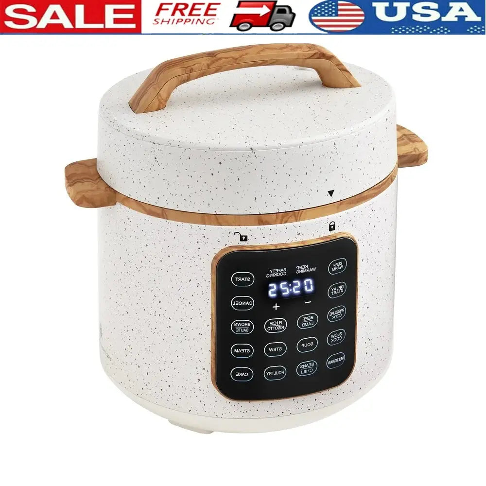 6-Quart Multi-Function Pressure Cooker – Touch Control, 12 Presets for Fast Cook, Slow Cook, Sauté, Steam, Eggs & Soup