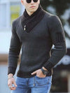 Men's casual vintage style wool turtleneck sweater