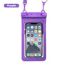 Purple waterproof phone case with phone inside