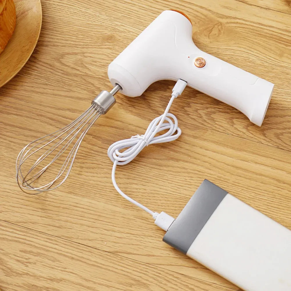Electric Mixer Mini USB Rechargeable With Stainless Whisk