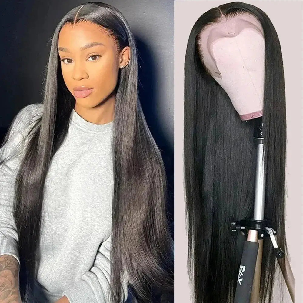 HD Transparent Lace Front Wig – 13x4 & 13x6 Straight Brazilian Human Hair, Pre-Plucked, 4x4/5x5 Options